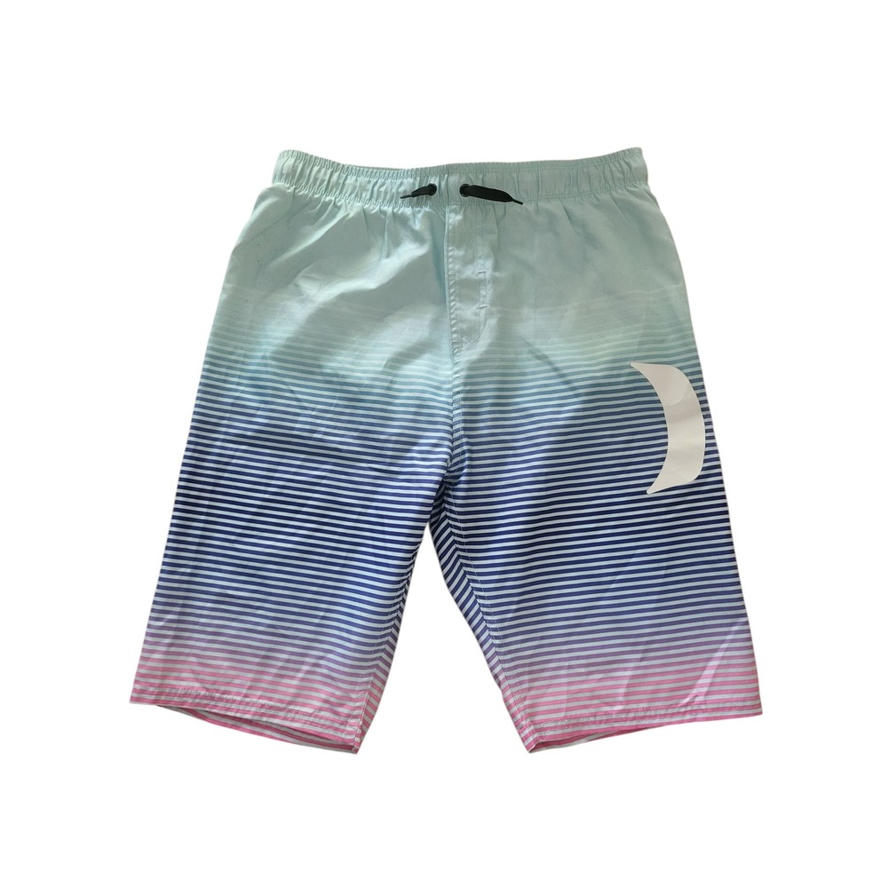 Hurley Boys XL Swim Trunks Board Shorts Topaz Mist‎ Striped NWT